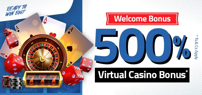 500% Virtual Casino Welcome Bonus!